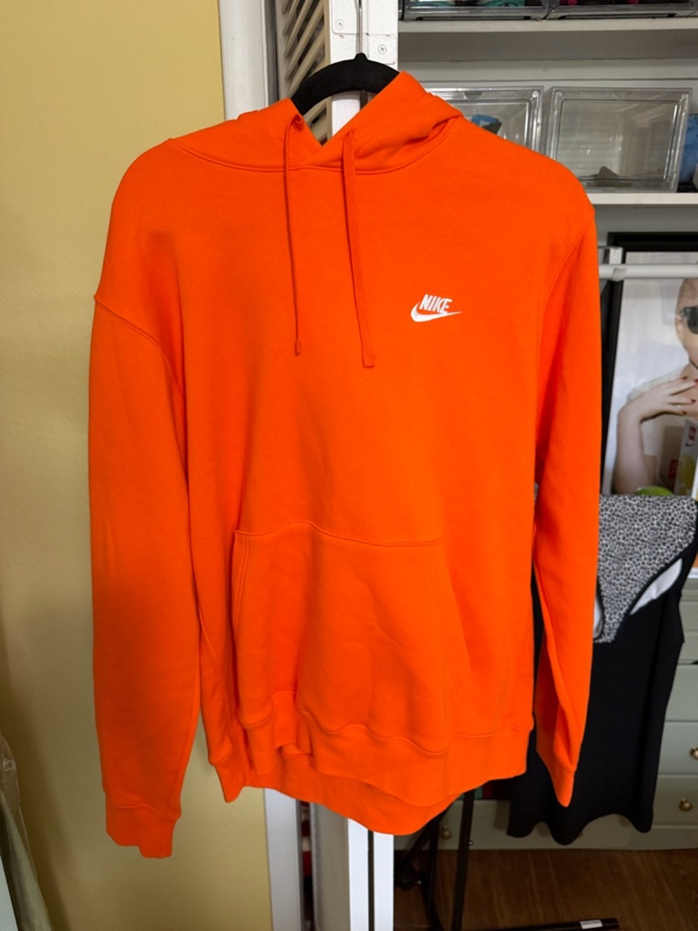 Nike Orange Pullover Hoodie - Men's Casual Sweatshirt XL new